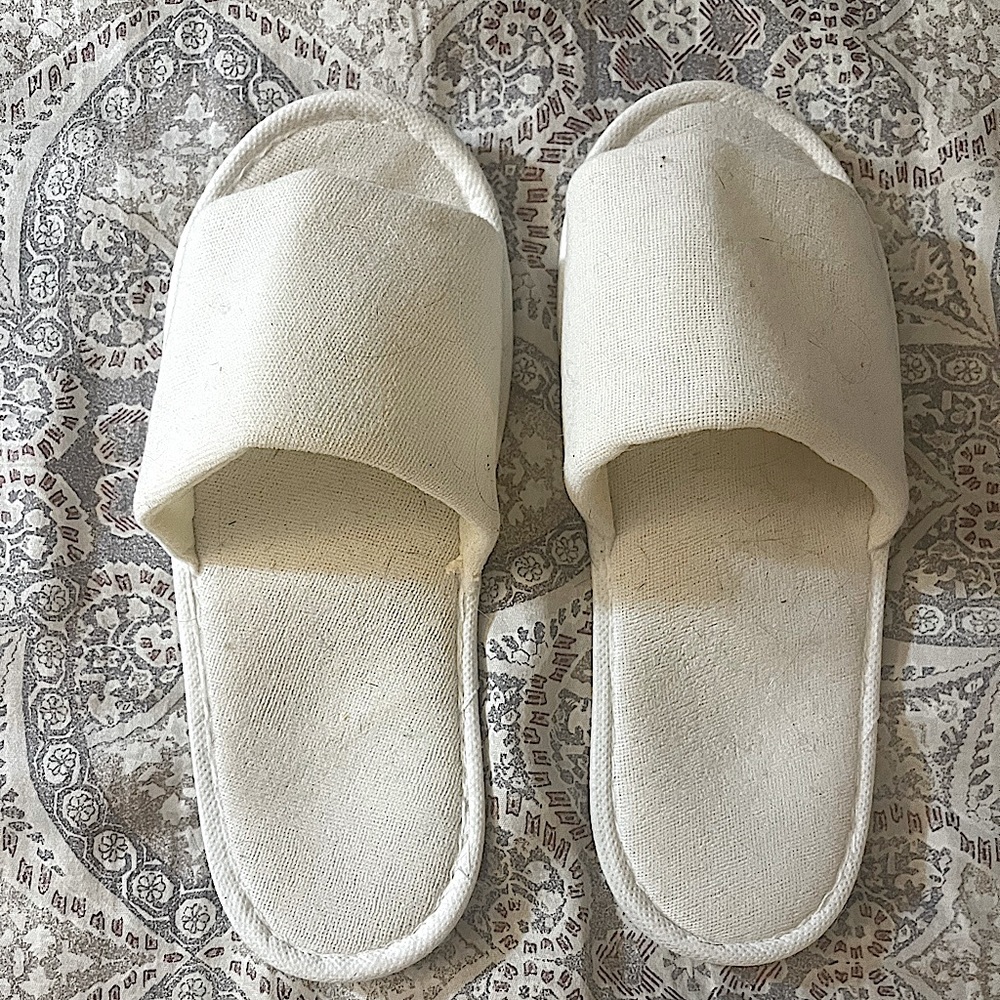 White Slide-On Slippers